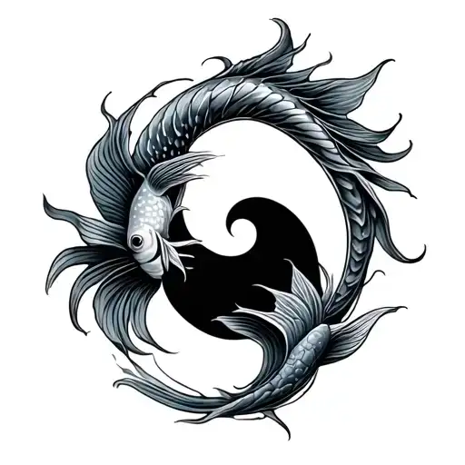 Ying Yang Symbol Fish