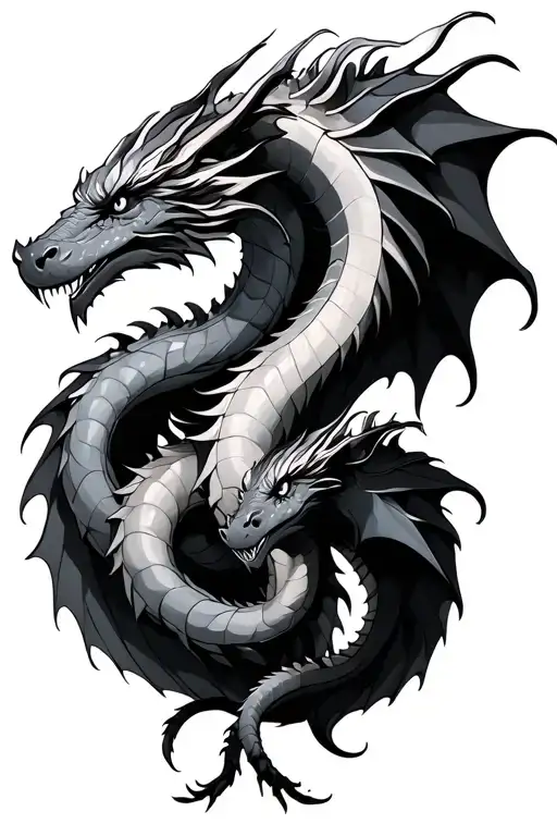 Dragons Wrapping Around Eachother Seen