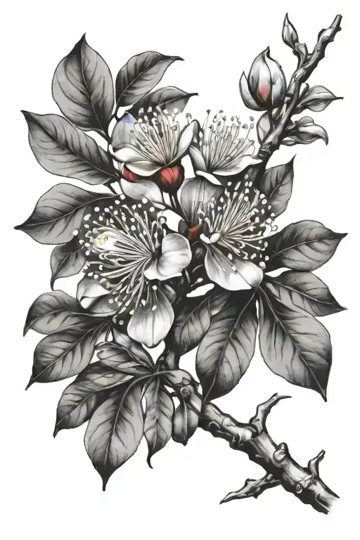 Red Flowering Gum Tree Branch