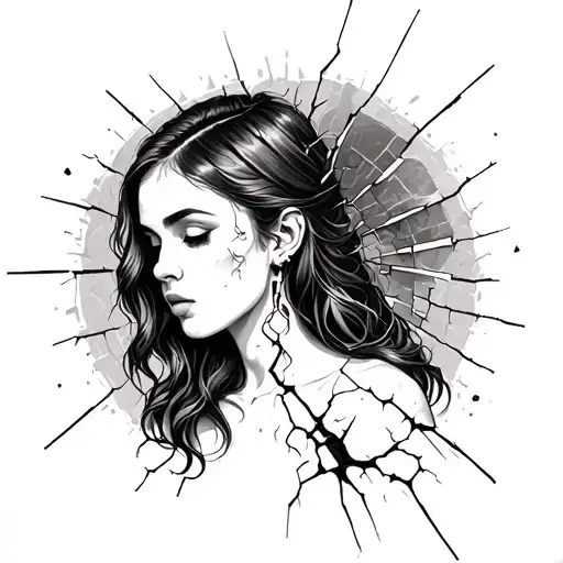 Woman In Her 20S Broken Inside Symbolizing