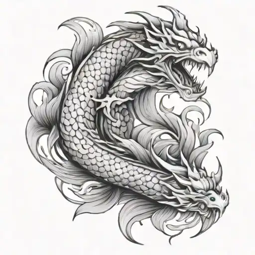 Dragon Phoenix Coy Fish