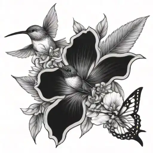 Hummingbird Butterfly Flowers Growing