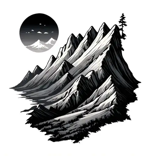 Mountain Trails Forming The Shape