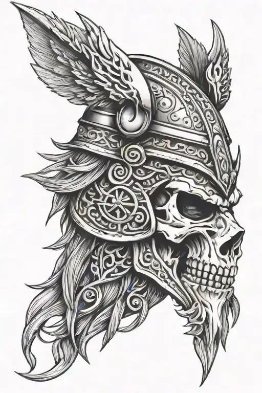Skull Wolf Viking Warrior