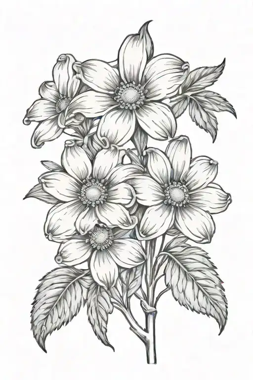 Daisy And Sweet Pea Flower Intertwined Representing The Client's