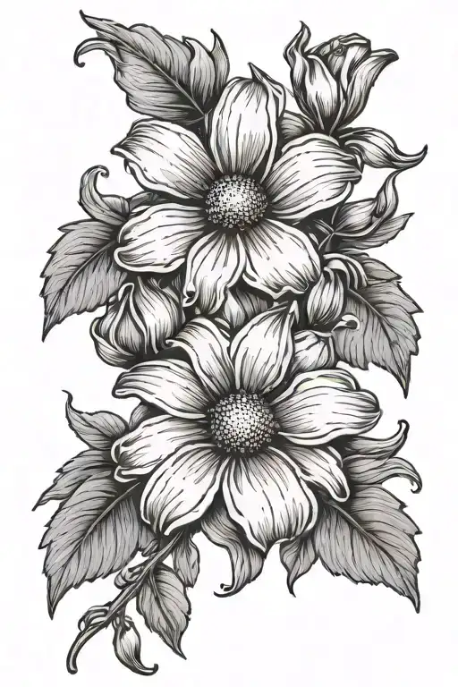 Daisy And Sweet Pea Flower Growing