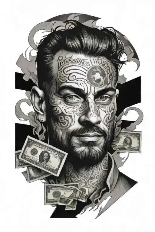 Money Will Not Trait Man With Feelnessless Eyes Looking To Banknote