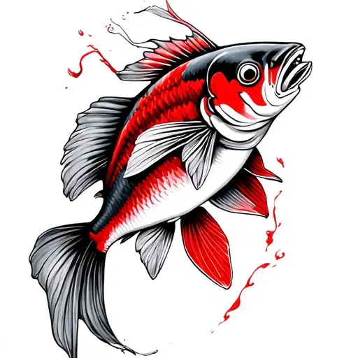 Fish In Black And Red Riding Hood