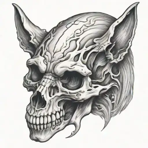 Wolf Skull Human Skull