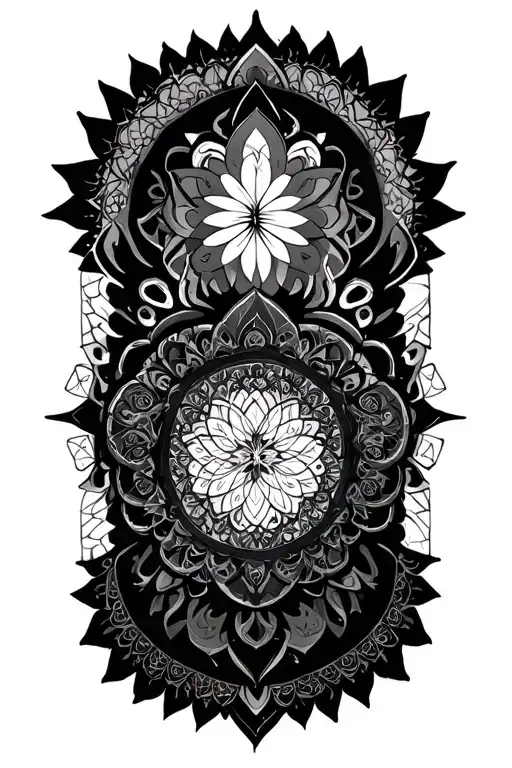 Mandala Design Jungian Blackout Sacred Geometry