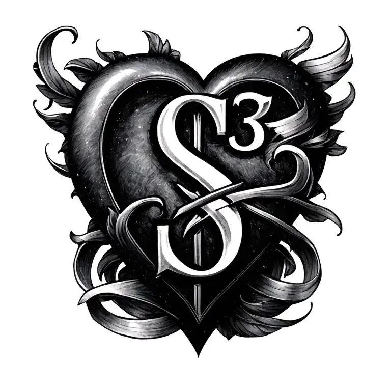 An S In A Heart Surrounded By 3'S
