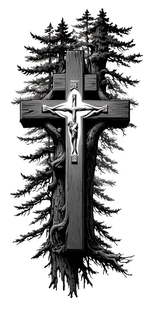 Forestry And Christian Religious Cross