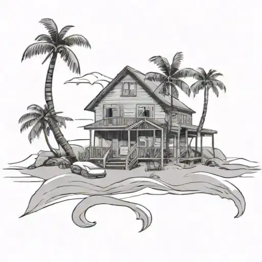 Beach Theme Tattoo Design
