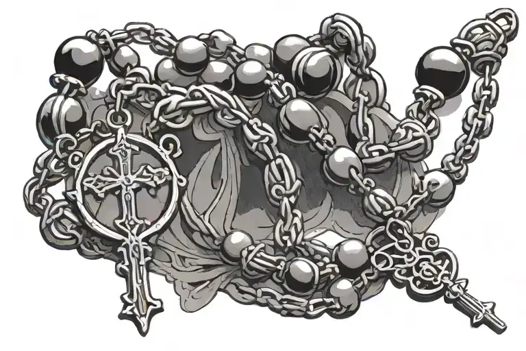 Rosary Necklace Wrapped