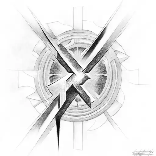 Christian Cross With Lightning