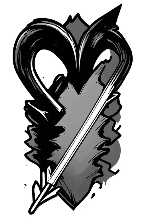 Arrow With Line Heartbeat As The Shaft On Left Forearm