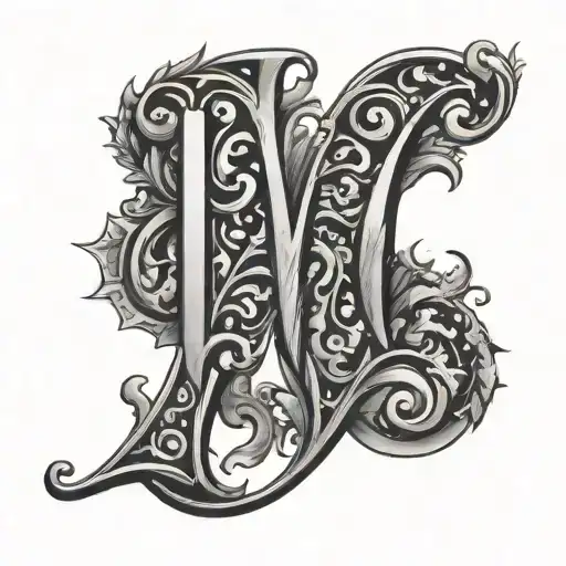 The Letter W And F With A Beautiful Pattern