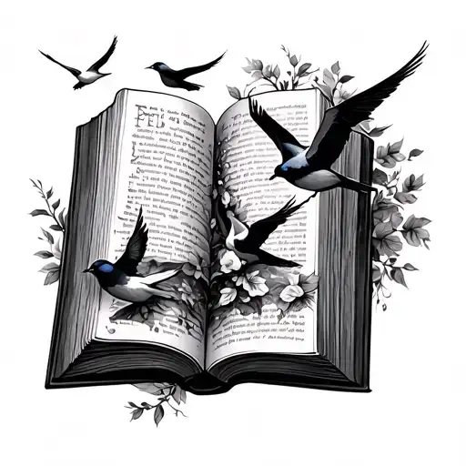 Book And Birds Flying Away