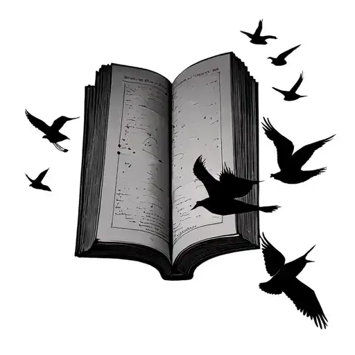 Book And Birds Flying Away