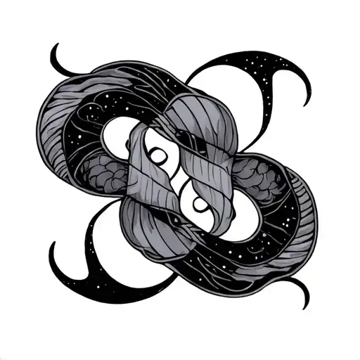 Gemini Zodiac Sign Intertwined