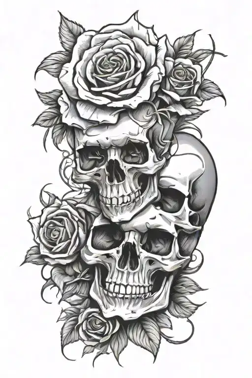Skull And Roses Wrapped