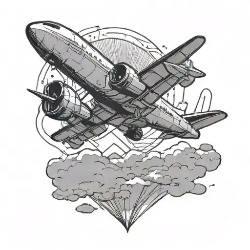 Airplane Minimal Line Art