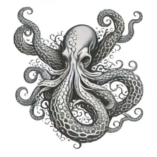 Sleeve Men Octopus And Mermaid