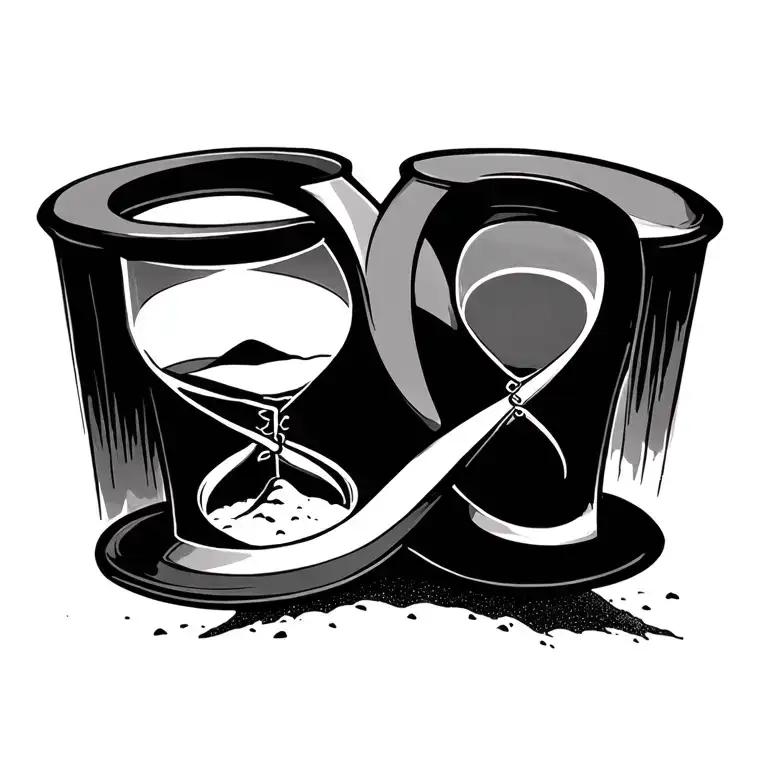 Infinity Symbol Hour Glass With Sand Anker