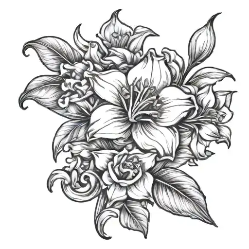 Aquarius Birth Flower With The Name Aviana In The Stem