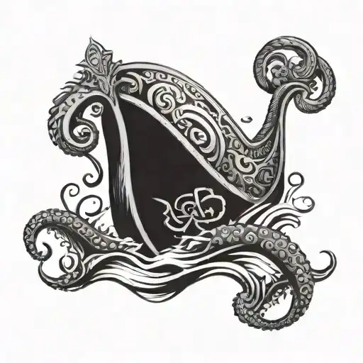 Viking Ship With An Octopus
