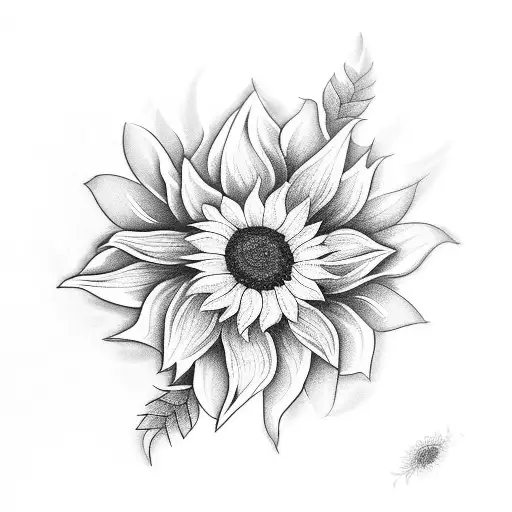Lilly Sunflower And Rose Bouquet Tattoo