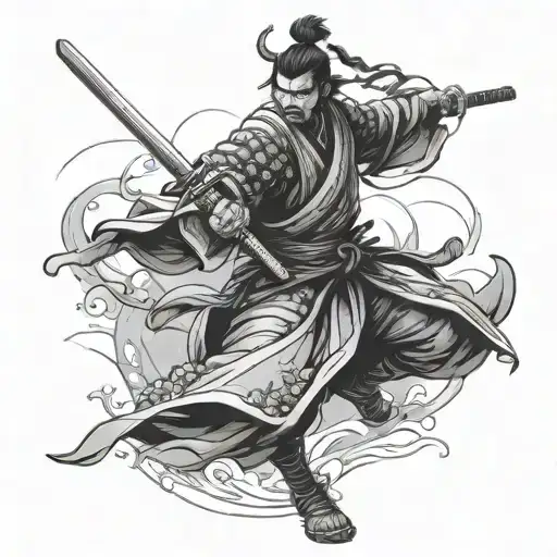 Samurai In Combat Situation