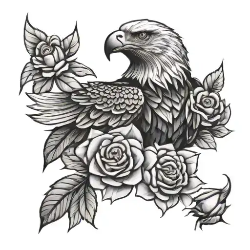 Eagle Roses Butterfly Mandala