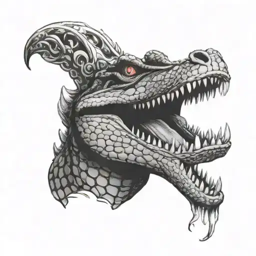 Alligator Crushing A Crown In Its Jaws