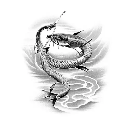 Koi Fish And Snake
