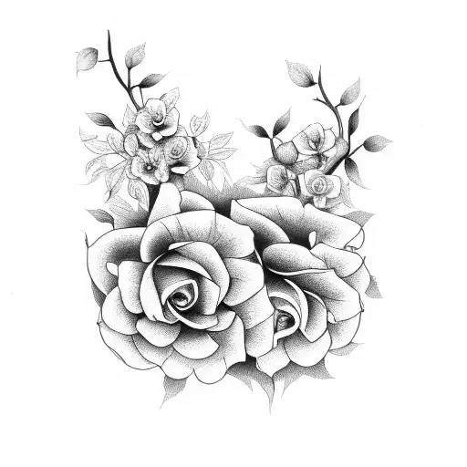 Flowers Connect Together By A Vine