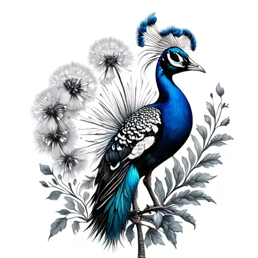 Peacock And Dandilion