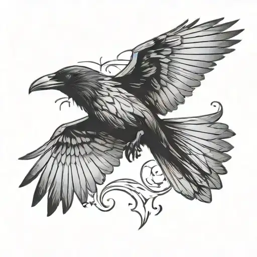 Raven Flying
