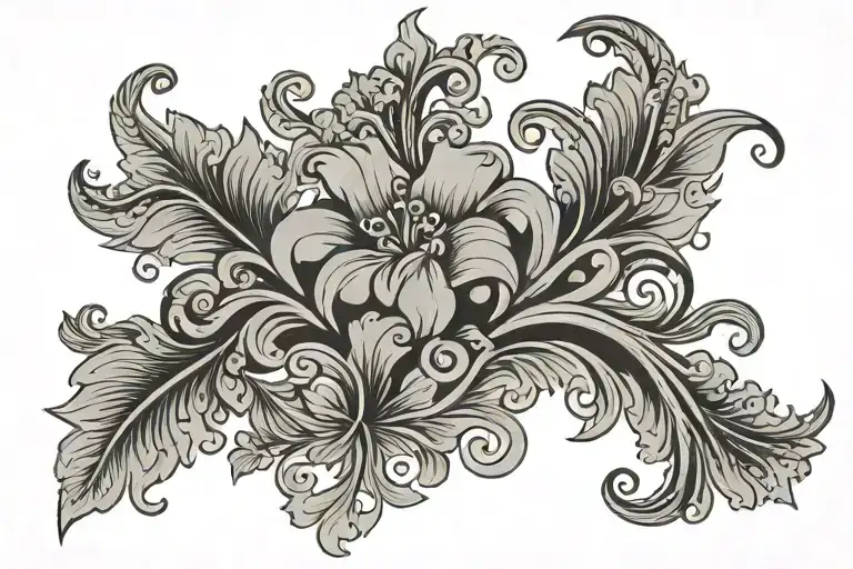 Floral Pattern Forming A U Shape