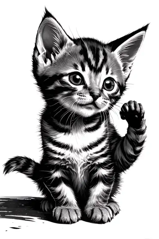 A Kitten Playing With The Sun