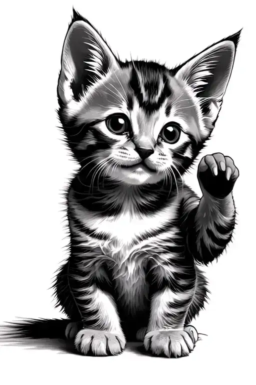 A Kitten Playing With The Sun