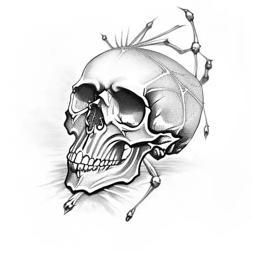 Skull With Spiders