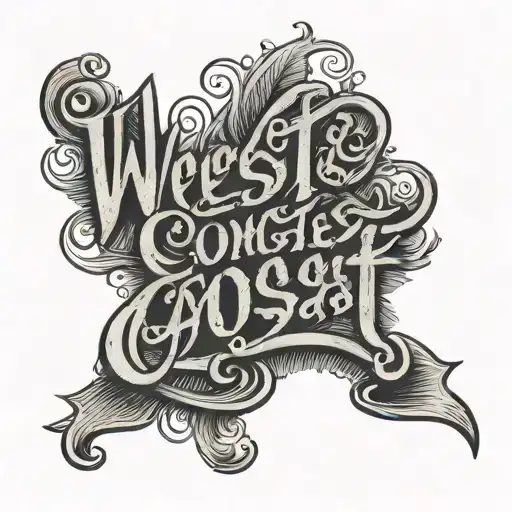 West Coast Lettering Tattoo Word