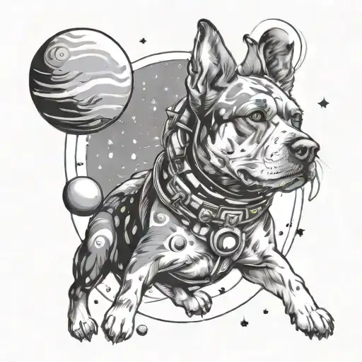 Dog In Space Surrounded By Planets