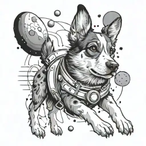 Dog In Space Surrounded By Planets