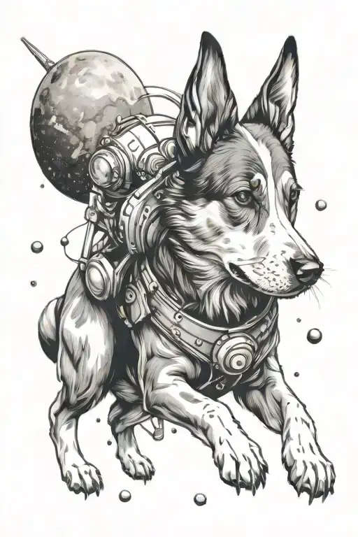 Dog In Space Surrounded By Planets