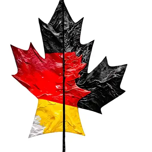 Half Canadian Flag Half German Flag