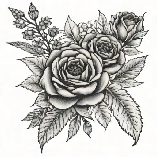 Bouquet With Feb And June Birth Flower