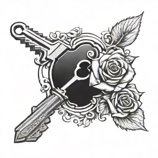 House Key W Rose Wrapped