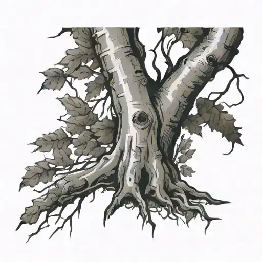 Easy Birch Tree With Roots